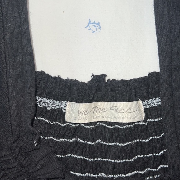 Free People Black Square Neck Smocked Top - Picture 4 of 4
